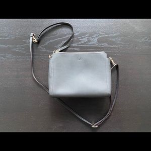 Lo & Sons Pearl - dark grey saffiano w/ gold